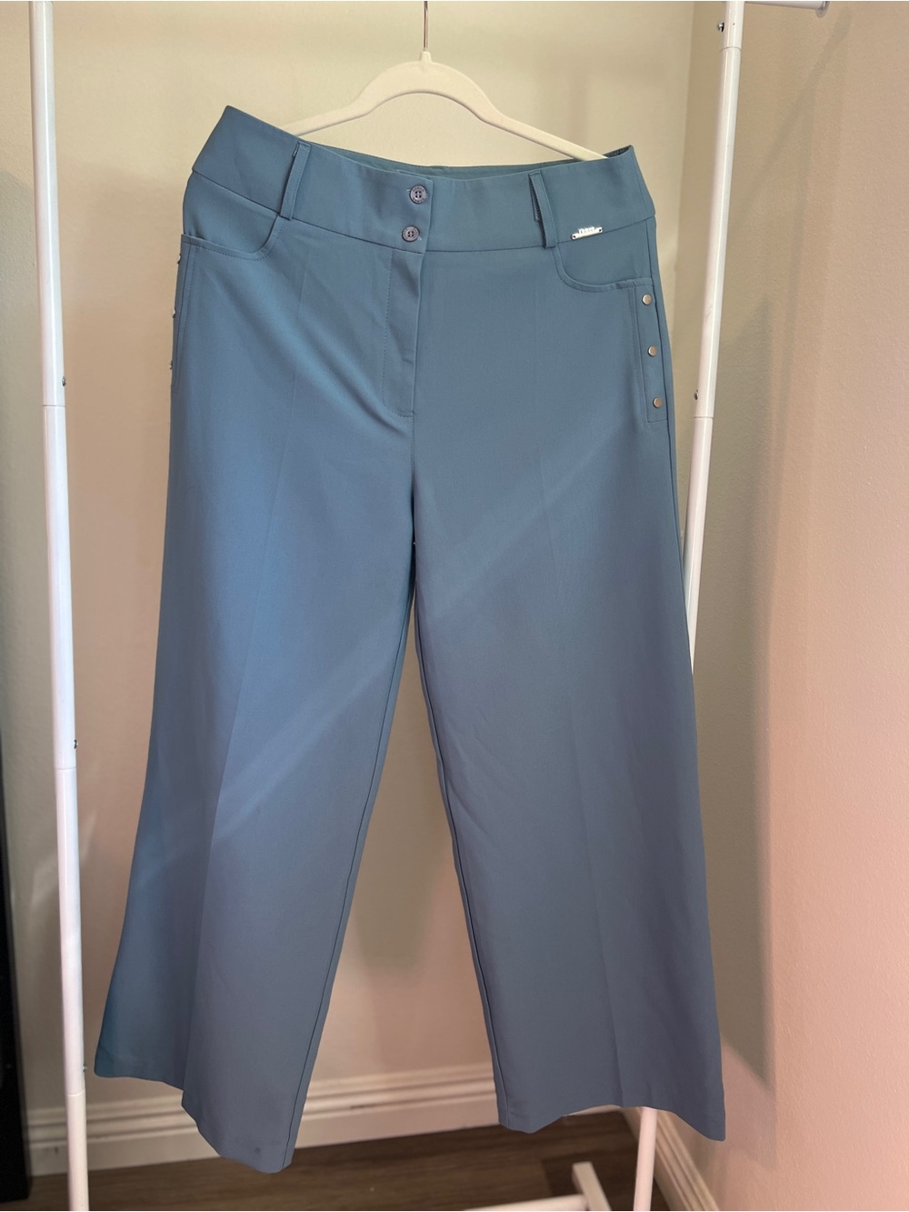 NWT- Wide Leg Pants in Light Blue L/XL - Waist 16" Inseam 28"